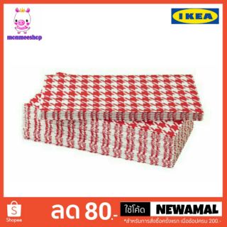 IKEA VINTER กระดาษเช็ดปากอิเกียสีขาว-แดง