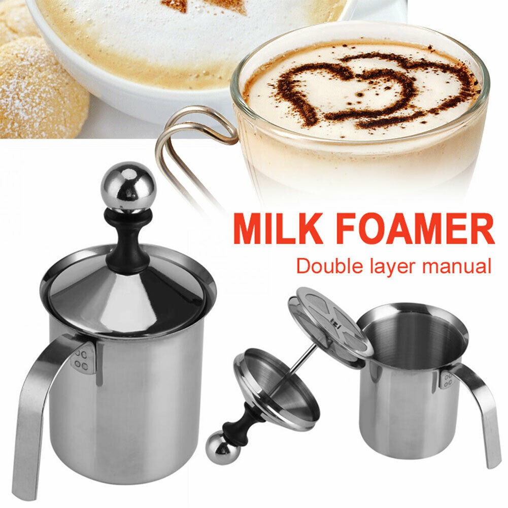 ชุดถ้วยทำฟองนม เครื่องทำฟองนม วัสดุทำจากสแตนเลส แข็งแรง ทนทานสำหรับกาแฟ โกโก้ คาปูชิโน่ ขนาด 500มล.