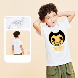 เสื้อยืดแขนสั้นลําลอง พิมพ์ลายการ์ตูน Bendy And Ink แฟชั่นสําหรับเด็กผู้ชาย