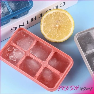 แม่พิมพ์น้ำแข็งก้อน ฝาปิด พร้อมฝา 6 ช่อง Ice tray mould