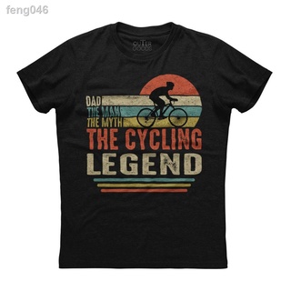 ✚✙☌Dad The Man Myth Cycling Legend Short Sleeve Cotton T-Shirt Men s Round Neck Korean Style 100% Pure T Shirt Loose Bas