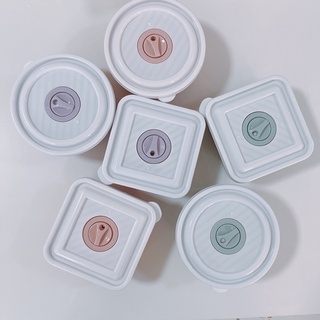 กล่องใส่อาหาร กล่องอเนกประสงค์ ขนาดเล็ก แบบกล่องเหลี่ยม กล่องกลม พร้อมฝา สีพาสเทล