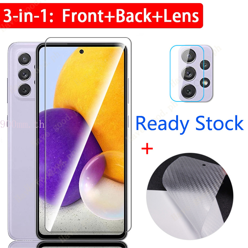 3-in-1 ฟิล์มกระจก Samsung A72 กระจกนิรภัย Samsung A52 A72 A32 A02 5G 4G A12 A42 A51 A71 M02 F62 ป้อง