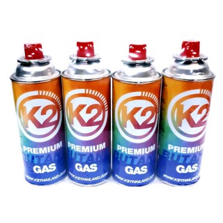 แก๊สกระป๋อง K2 Premium Butane Gas ขนาด 250 กรัม (4 กระป๋อง/แพ็ค) by Jeep Camping