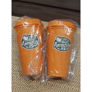 สินค้ามือ1 พร้อมส่ง สีส้ม แก้ว Amazon Reuseable cup แก้วคาเฟ่อเมซอน Cafe Amazon