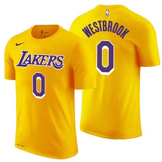 เสื้อยืดบาสเก็ตบอล พิมพ์ลาย Nba LA Los Angeles LAKERS 0 Russell WESTBROOK สําหรับผู้ชาย