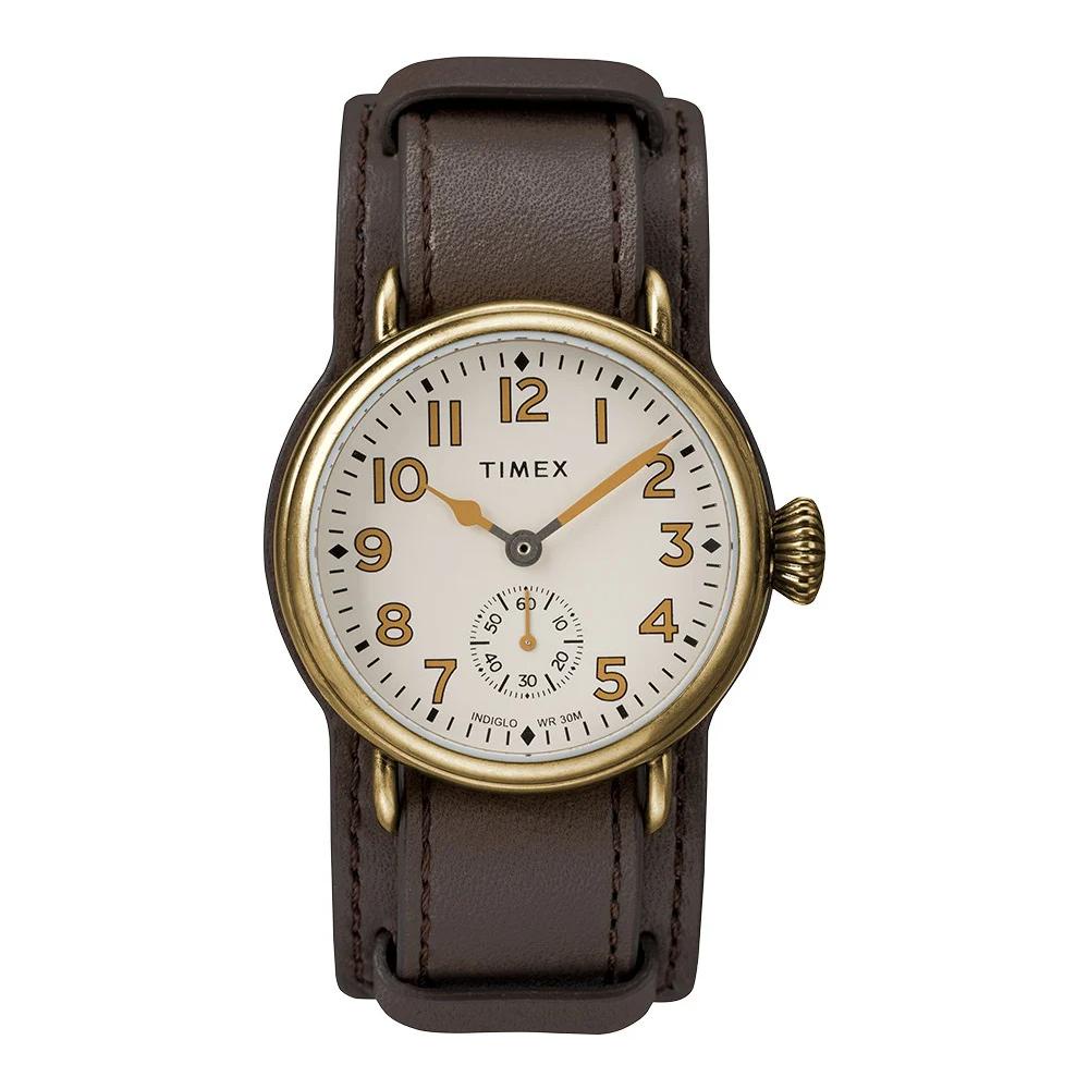 Timex TW2R87900 Welton นาฬิกาข้อมือผู้ชาย สีน้ำตาล หน้าปัด 38 มม.