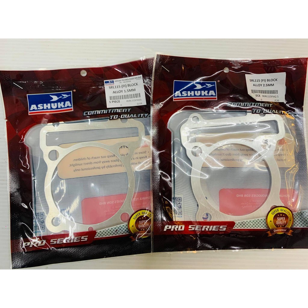 ASHUKA ALLOY BLOCK BLOK GASKET YAMAHA SRL 115 Fi LAGENDA 1MM 1.5MM 2MM 3MM 4MM