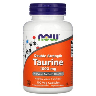 Now Foods, Taurine, Double Strength, 1,000 mg [ 100 Veg Capsules ] Now foods Taurine 1000 mg , ทอรีน