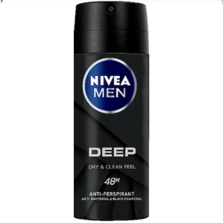 สเปรย์นีเวียเมนดีพแบล็ก 50 มล. ระงับกลิ่นกาย Nivea Men Deep Dry&amp;Clean Feel