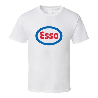 เสื้อยืดสีขาวเสื้อยืดคอก ลมแขนสั้นลายโลโก้ esso ImperialS-4XL