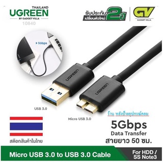 UGREEN 10840 USB 3.0 type A to Micro-B สายซิ้งข้อมูล USB 3.0 type A ต่อ Micro-B ยาว 0.5-1เมตร/พร้อมส่ง