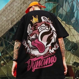 [Cotton S-8XL] เสื้อยืดแขนสั้น Tiger King พิมพ์เสื้อยืด Oversize เทรนด์แห่งชาติแขนสั้นชายและหญิงคู่รักฮิปฮอปอินเทรนด์แขนห้าจุดสตรีทหลวมและเอนกประสงค์ด้านบน