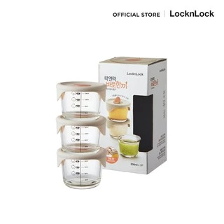 LocknLock เซตกล่องแก้วเก็บอาหารสำหรับเด็ก Baby Food Container ความจุ 230 ml. รุ่น รุ่น LLG508S3