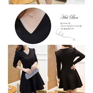 พร้อมส่ง เดรส Fall/winter dress slim base 2016