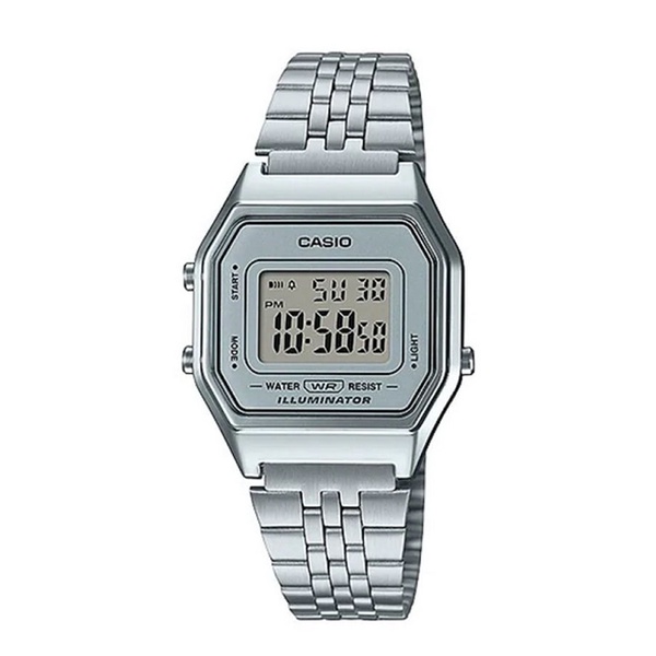Casio Standard นาฬิกาข้อมือผู้หญิง สายสแตนเลส รุ่น LA680,LA680WA,LA680WA-7 - สีเงิน