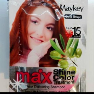 แชมพูปิดผมขาว Maykey สี Gold Brown 12 ซอง