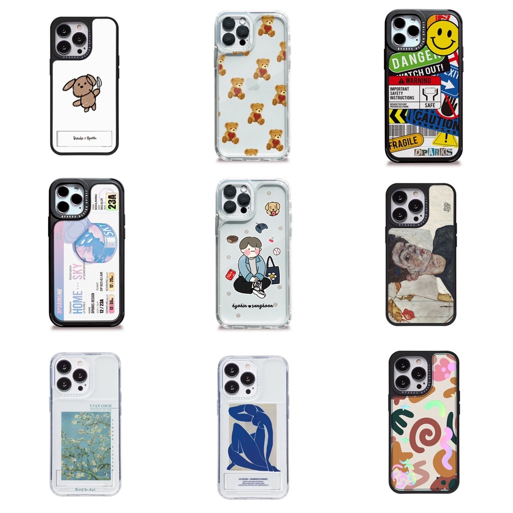 🇰🇷【Korean iPhone Samsung Galaxy Case】 All Design Collection Card Storage kick Stand Holder Amor Protective Bumper Changerable Twinkle Clear Dparks for iPhone 13 Pro Max Mini 12 11 x Samsung Galaxy Note 20 21Made in Korea Hand Made