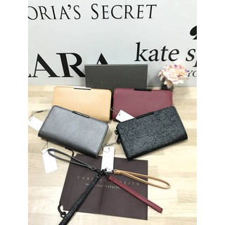 CHARLES&amp;KEITH BASIC ZIP WALLET กระเป๋าสตางค์ทรงยาวหรือถือทรงคลัชท์ ( Outlet )