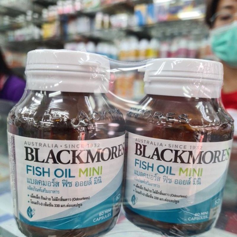 💥แพ็คคู่💥Blackmores  Fish Oil Mini Caps 60x2