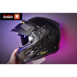 GAS Carbon GT หมวกกันน็อค คาร์บอน 100%  มีแว่นกันแดดในตัว น้ำหนักเบา
