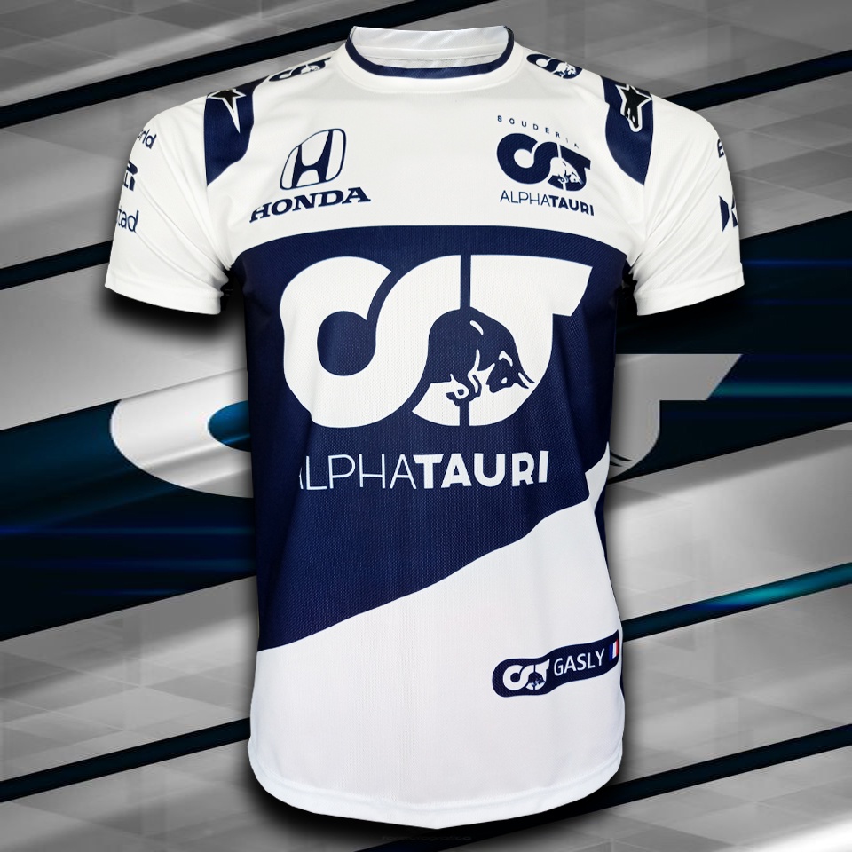 เสื้อยืดคอกลม ฟอร์มูลาวัน Formula One เสื้อทีม สกูเดเรีย อัลฟาทอรี่ รุ่น ปีแยร์ กัสลี่ #FM0036 ไซส์ S-5XL