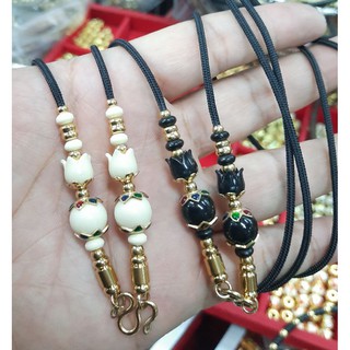 สร้อยเชือก แต่งกะไหล่ คั่นทองเลเซอร์ ใส่ได้ไม่ลอก ไม่ดำ