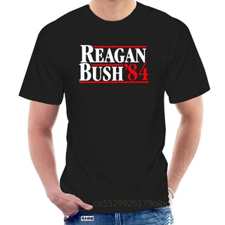 เสื้อยืดผ้าฝ้ายพิมพ์ลาย2022ใหม่เสื้อยืดลําลองสําหรับผู้ชาย Reagan Bush 84 Retro For Pre