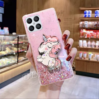 เคสโทรศัพท์ Honor X7 X8 X9 Magic4 Pro 50 Lite Huawei Nova 9 SE 8i P50 Pro 4G 5G Phone Case Cute Cartoon Unicorn ling Transparent Stars Soft Casing With Water Stand Holder Back Cover เคส Nova9 9SE Nova9SE