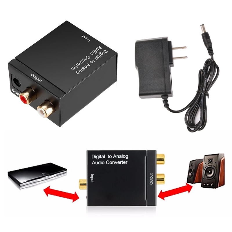 ตัวแปลงสัญญาณ สาย optical ไฟเบอร์ดิจิตอลเปิดตัวแปลงสัญญาณเสียงอนาล็อก พร้อมแจ็ค AUX3.5มม