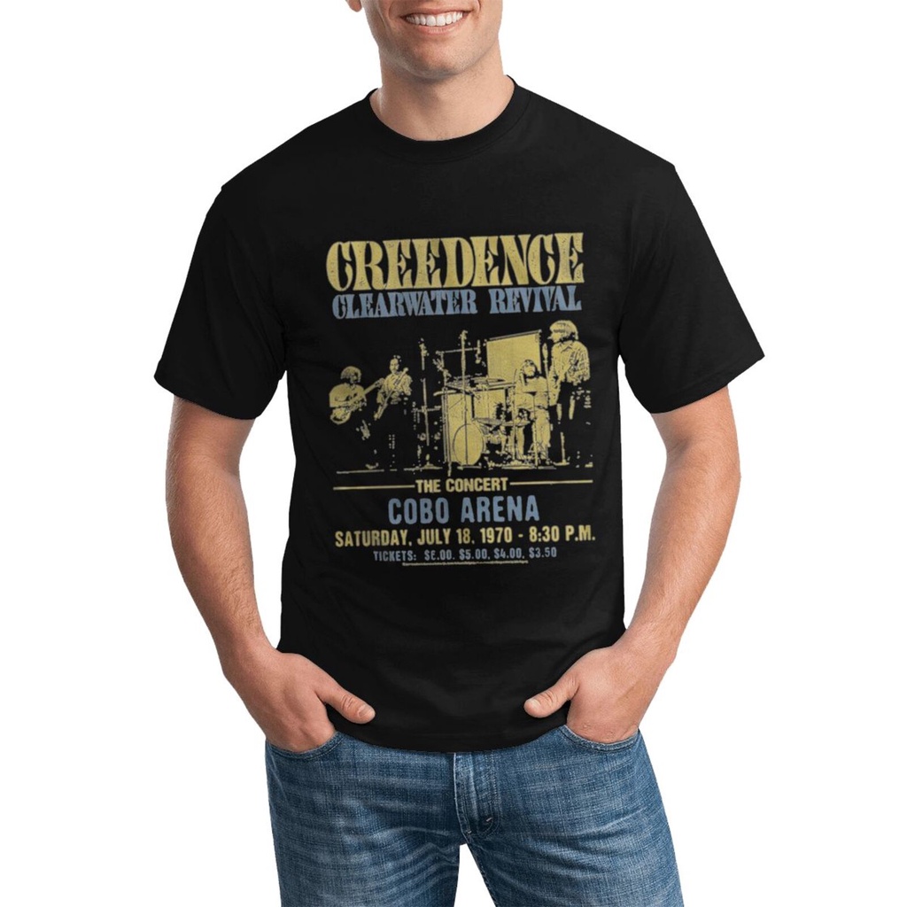 ของขวัญวันเกิด Creedence Clearwater Revival Cobo Arena Ccr Concert 1970 Live Breathable Cotton พิมพ ์ เสื ้ อยืด