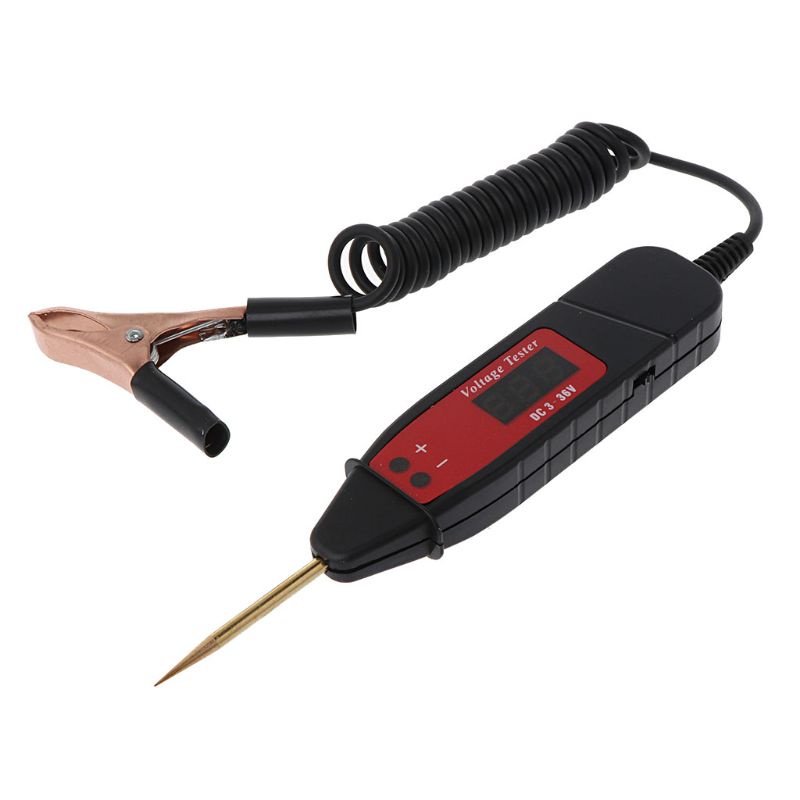 KIN 1 65m Spring Line Car Digital LCD Electric Voltage Test Pen Probe Detector Test
