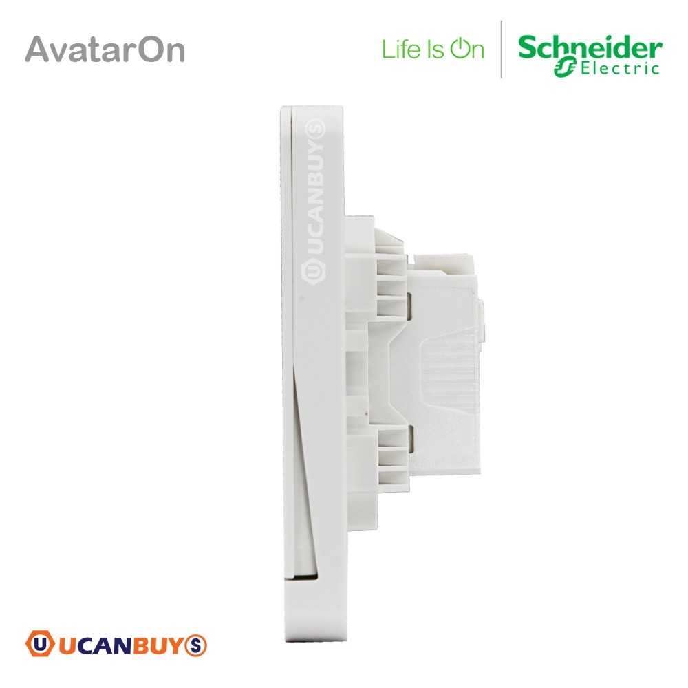 Schneider : ชุดสวิตซ์ทางเดียว 4 ตัว สีขาว รุ่น AvatarOn E, 16AX, 250V, 4 Gang 1 Way Switch, White