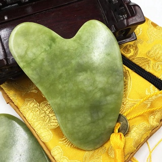 หินหยกธรรมชาติ Gua Sha เครื่องมือบํารุงผิวหน้า 1ชิ้น