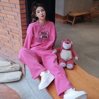 พร้อมส่ง.ชุดเซท-แขนยาวหมี Lo—soงงงานปัก งานมาใหม่คิ้วท์มากก ผ้าดีมากสวยตรงปก อก40-42 ฟรีไซส์ กก.เอว34-36