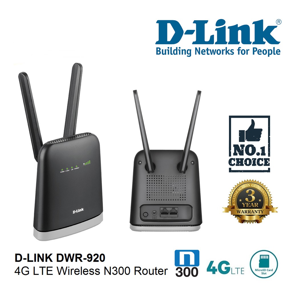 D-LINK (DWR-920V) 4G LTE Wireless N300 Router แบบใส่ซิม รองรับ 4G ทุกเครือข่ายในไทย