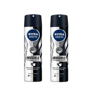 สเปร์ยระงับกลิ่นกาย นีเวีย อินวิซิเบิ้ล แบล็ค แอนด์ ไวท์ ขนาด 150 มล. Nivea x 2 ขวด