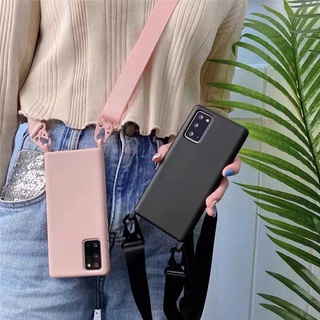 แฟชั่น สีทึบ เชือกเส้นเล็ก เคส Samsung Galaxy s10 plus s20 fe s21 fe s20 plua s22 ultra s21 plus note9 note10 plus note 20 ultra