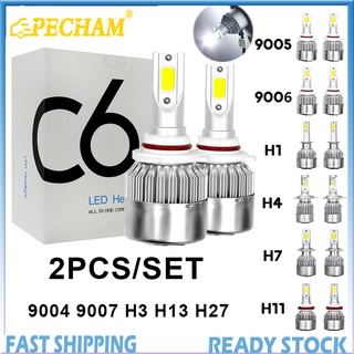 PECHAM หลอดไฟหน้ารถยนต์ LED H1 H3 H4 H7 H8 H9 H11 H13 H C6 ของแท้ 2 ชิ้น279004 หลอดไฟตัดหมอก 9005 9006 9007 6000k