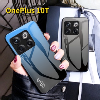 เคสโทรศัพท์มือถือกระจกนิรภัย ไล่โทนสี หรูหรา สําหรับ OnePlus 10T 10 T 5G OnePlus10T