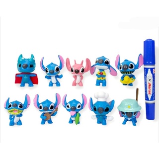 โมเดล Lilo &amp; Stitch สติทช์ เซ็ท10ตัว ขนาด8cm.