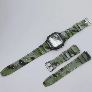 Yifilm สายนาฬิกาข้อมือ ยางซิลิโคนนิ่ม ลายพราง 18 มม. สําหรับ Casio W-218H AE1200 1000W 1300 W-800H 216H 735H