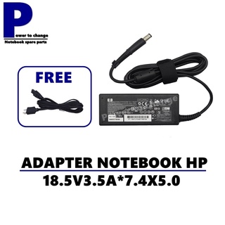 ADAPTER NOTEBOOK HP 18.5V3.5A*7.4X5.0  / สายชาร์จโน๊ตบุ๊คเอชพี + แถมสายไฟ