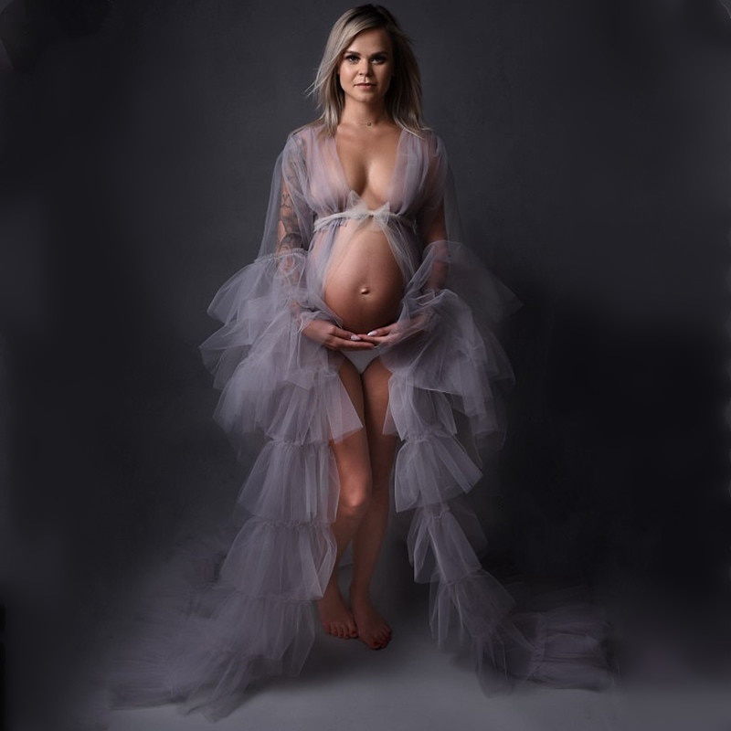 Elegant Sheer Maternity Robe For Bridal Photoshoots Lebanon