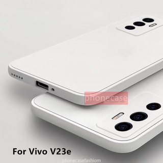 เคสโทรศัพท์ซิลิโคนเหลว สําหรับ Vivo V23e V23 e 5G กันชน กันกระแทก เคสกล้อง เลนส์ป้องกัน บาง นิ่ม