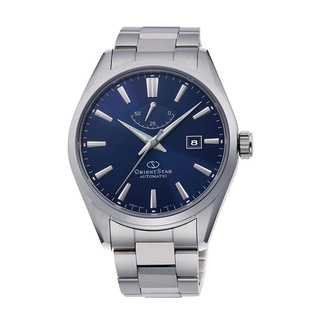 นาฬิกา Orient Star Basic Date Mechanical สายเหล็กหน้าน้ำเงิน (RE-AU0403L)