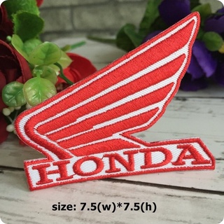 Honda ตัวรีดติดเสื้อ อาร์มรีด อาร์มปัก ตกแต่งเสื้อผ้า หมวก กระเป๋า แจ๊คเก็ตยีนส์ Racing Embroidered Iron on Patch 2