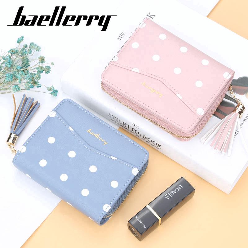 Baellerry กระเป๋าถือสุภาพสตรี Wallet Polka Dot ลายสั้นสไตล์