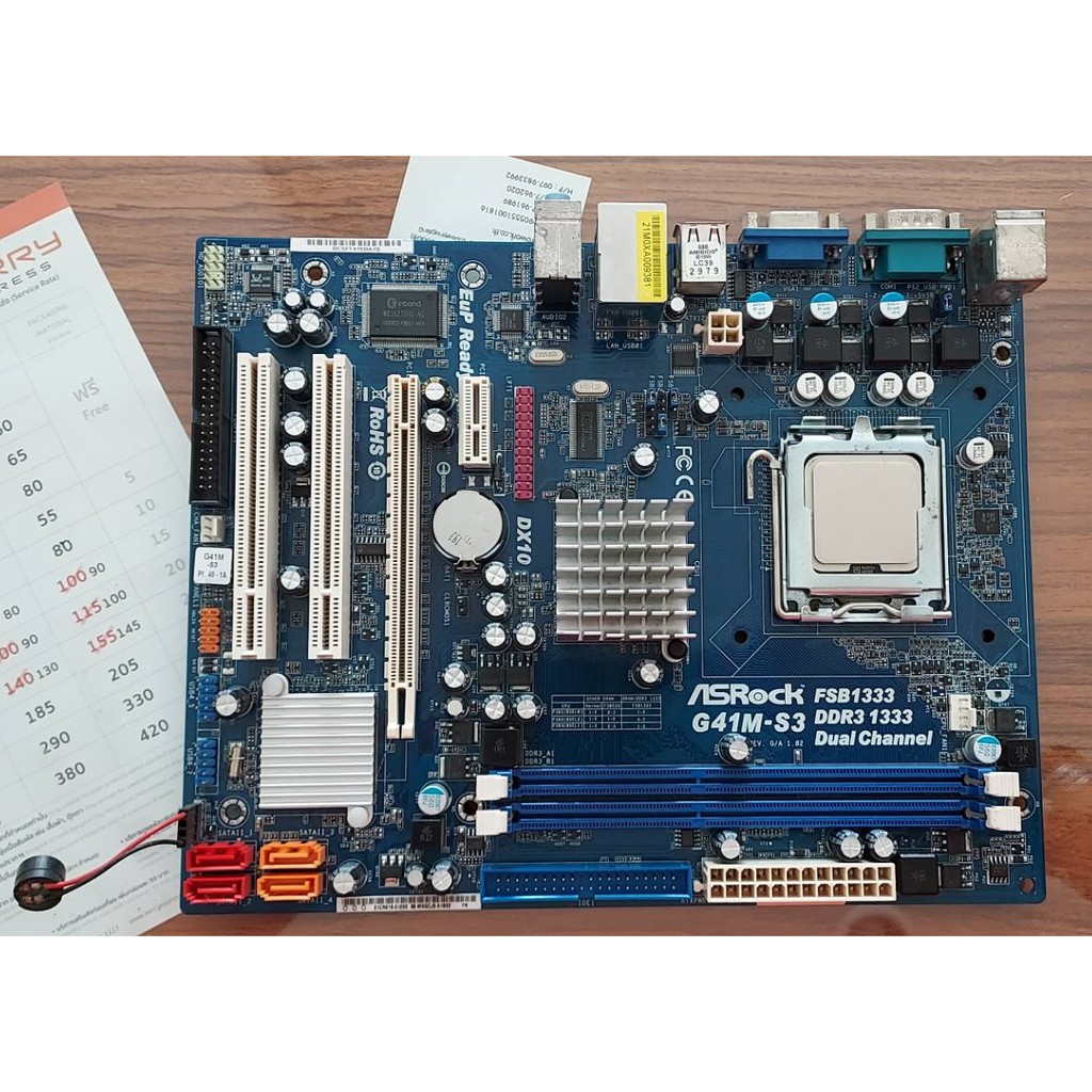 Mainboard Asrock G41M-S3 + CPU Intel E5300 + DDR3 RAM 4GB (2x2) (มือสอง ...