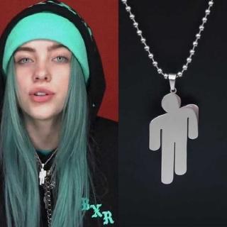 Billie Eilish จี้สร้อยคอ ทรงกลม โซ่สเตนเลส สร้อยคอ